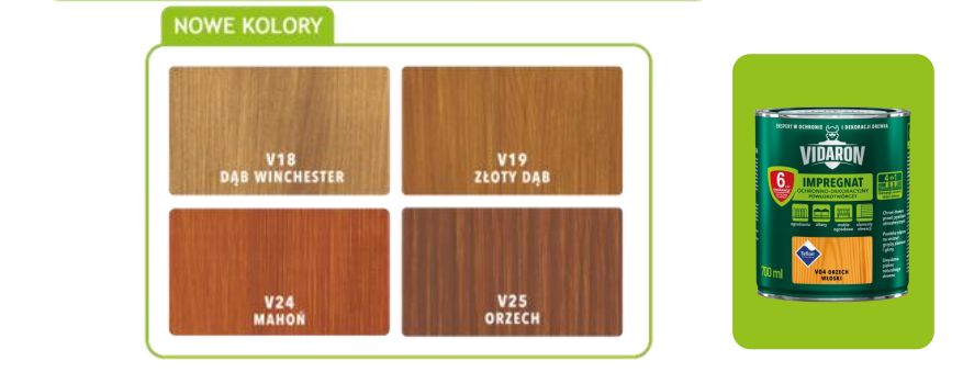 VIDARON Impregnat Ochronno-Dekoracyjny V25 Orzech 0,7L