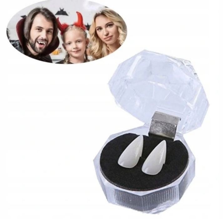 Nakładki na zęby imitujące kły wampirze halloween 13mm