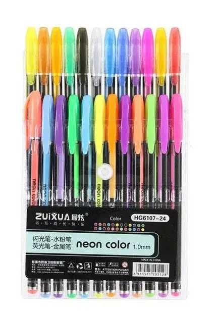 Набор якісних гелевих ручок Neon color 24/36/48/60 кольорів