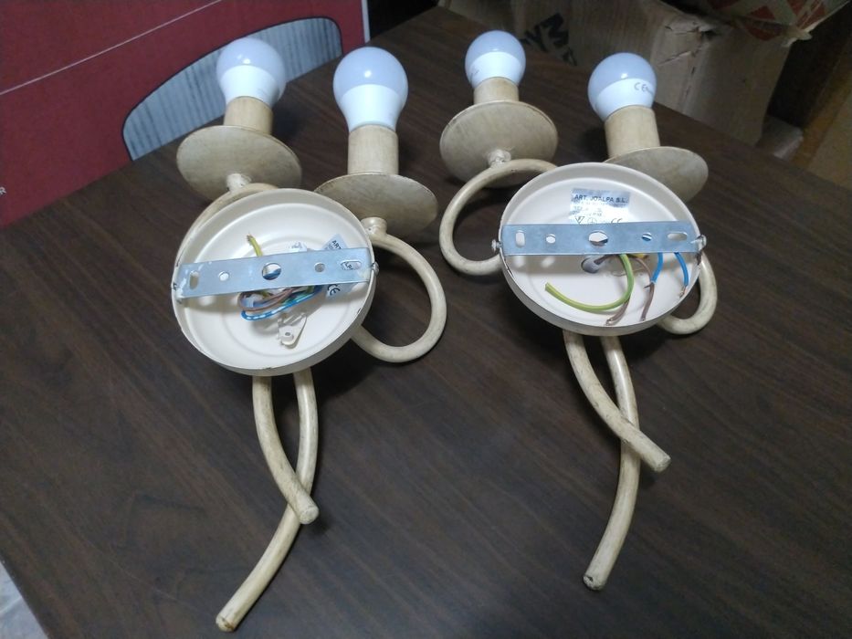 2 Candeeiros Interiores Metálicos Castiçais 2 Velas