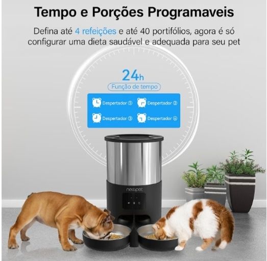 Comedouro wifi duplo cao ou gato