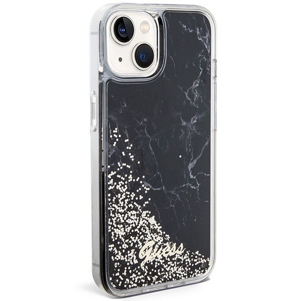 Guess Futerał Do Iphone 13 / 14 / 15 (Liquid Glitter Marble) Czarny