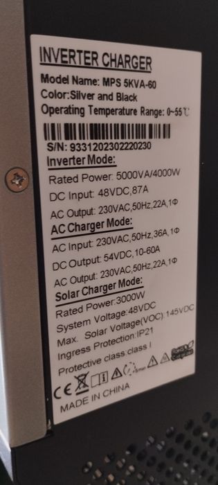 Inversor solar vevor 5000