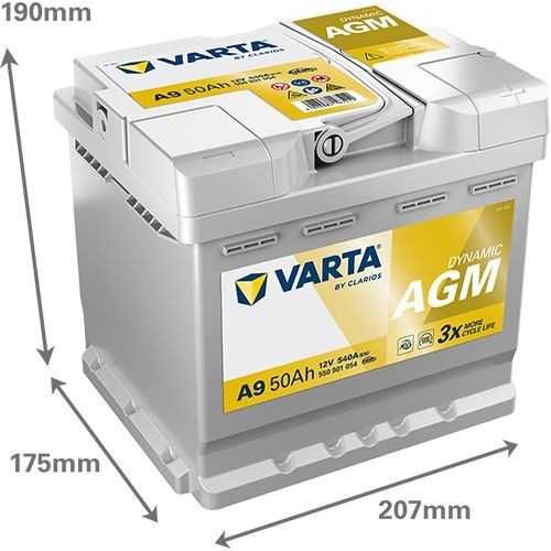 Bateria de arranque DYNAMIC AGM Varta A9 Start stop nunca usada