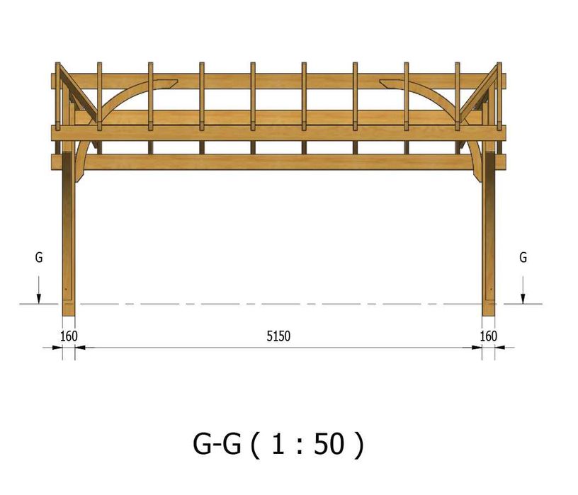 Wiata garażowa Revelatio 2 dwustanowiskowa 585 x 580 cm