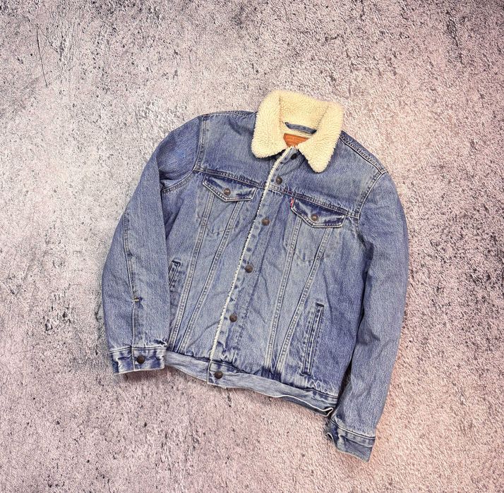 Levis męska kurtka jeansowa sherpa ocieplana miś M