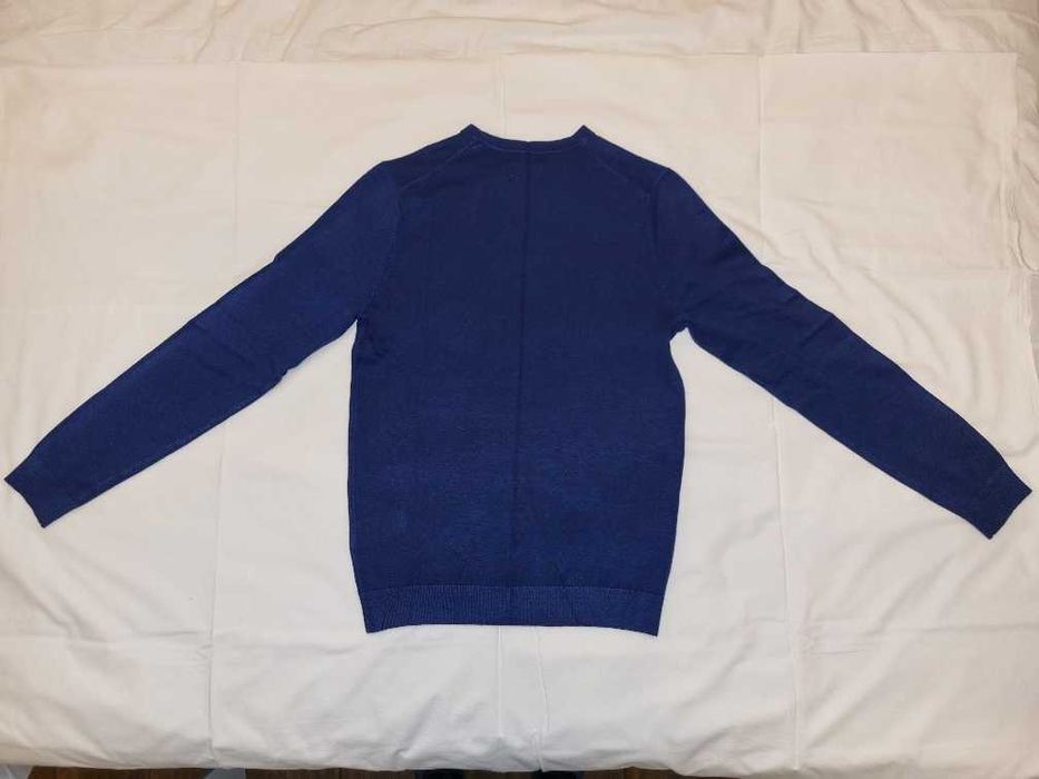 Sweter męski marki Montego, Peek & Cloppenburg ciemnoniebieski w serek
