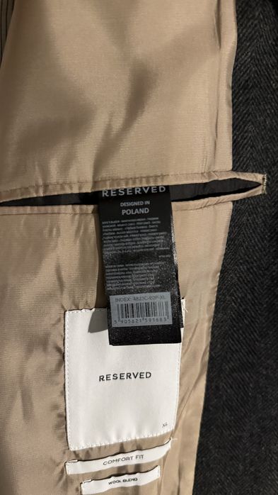 Marynarka w jodełkę Reserved XL comfort fit wool blend