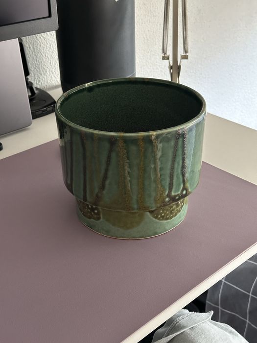 Vaso cerâmica verde 20cm - H&M Home