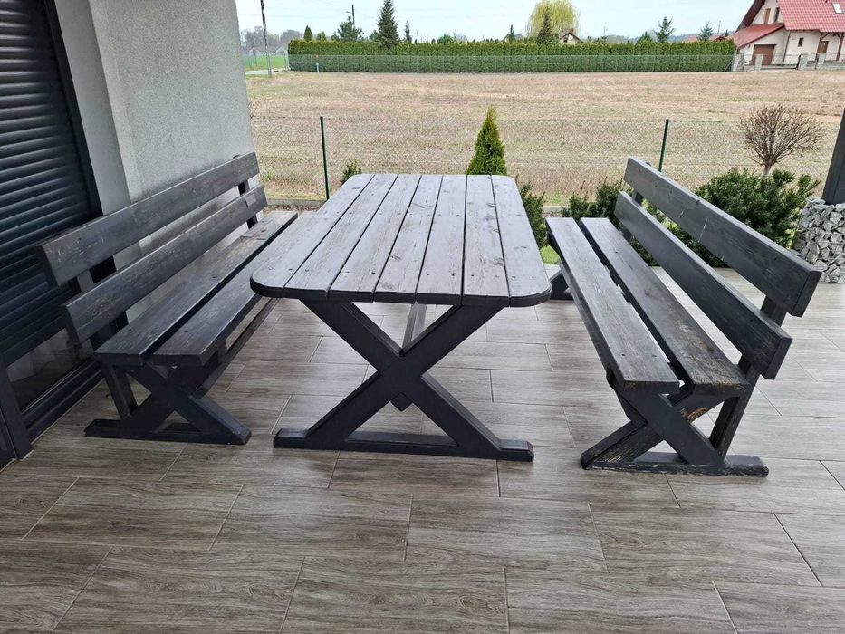 Zestaw ogrodowy ławki plus stoł