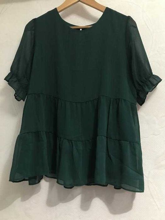 Блуза кофта-блуза изумрудная apricot широкая