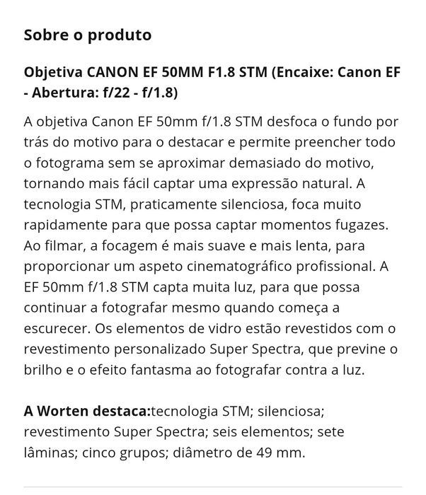 Canon EOS R100 + Objetiva RF 50mm