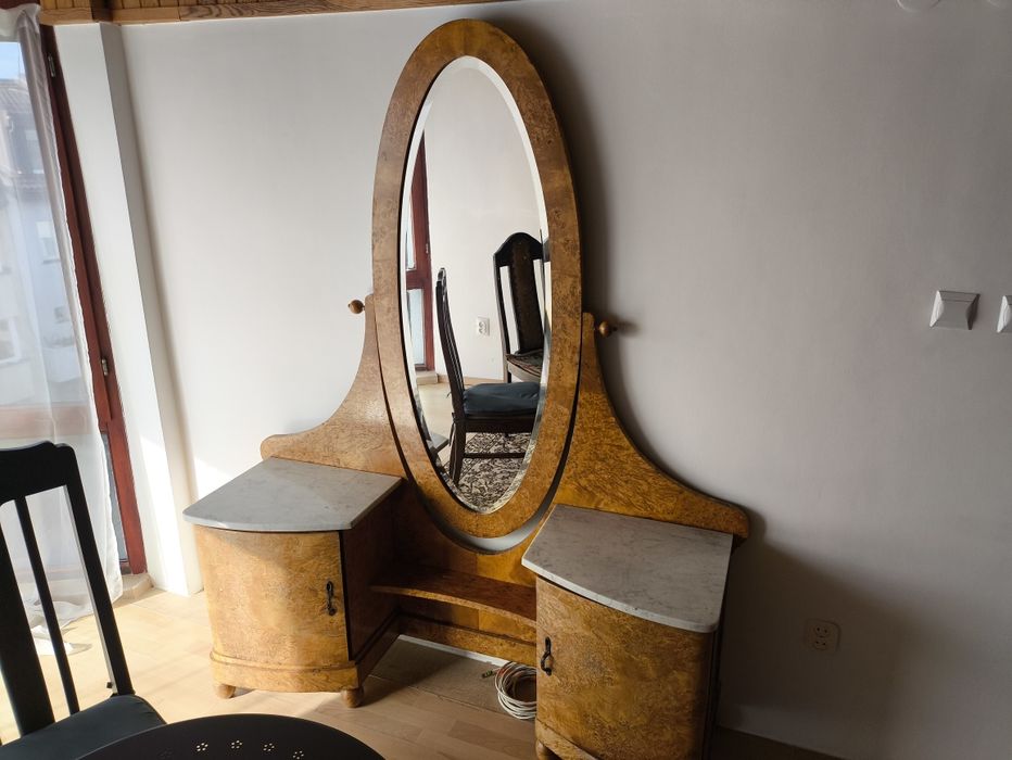 Kompleksowa sypialnia Art Déco – czeczota, marmur (komplet)