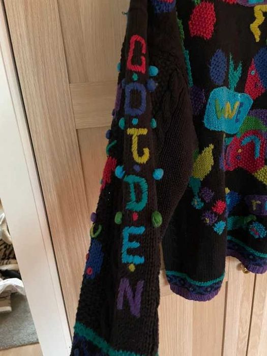 Jedyny oryginalny kolorowy niepowtarzalny bawełna oversize sweter