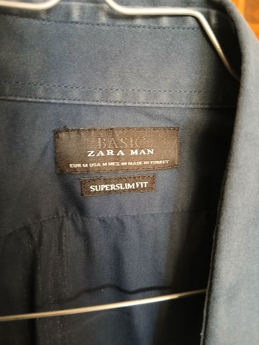 Camisa Azul Escura da Zara Superslimfit