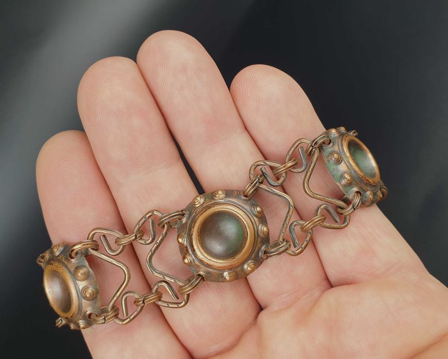 Stara Miedziana Bransoleta Vintage PRL Metaloplastyka