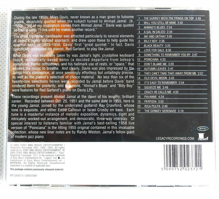 AHMAD JAMAL
The Legendary OHEH & Epic Recordings