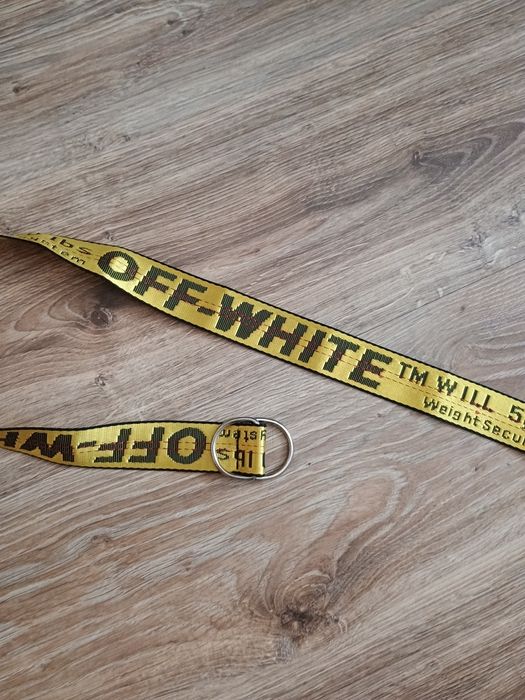 Pasek off white  żółty