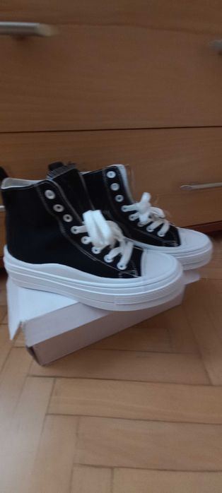 Czarne dlugie TRAMPKI