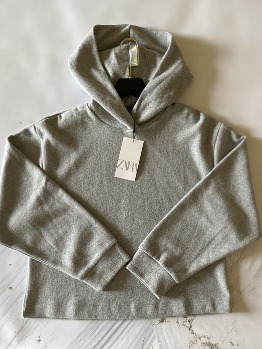 Вкорочене тепле худі світшот з капюшоном Zara