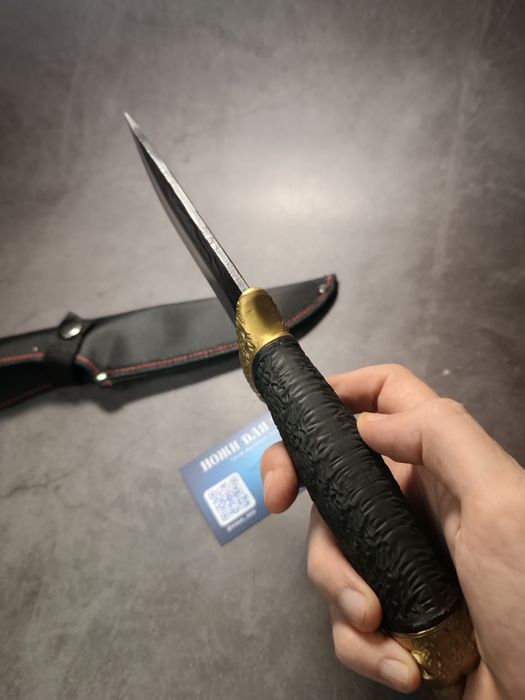Эксклюзивный охотничий нож "Волк" в золоте