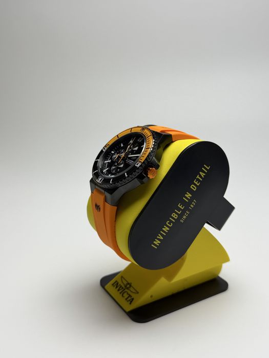 Invicta 525033, годинник інвікта техно маріне, яскравий чоловічий годинник, помаранчевий годинник