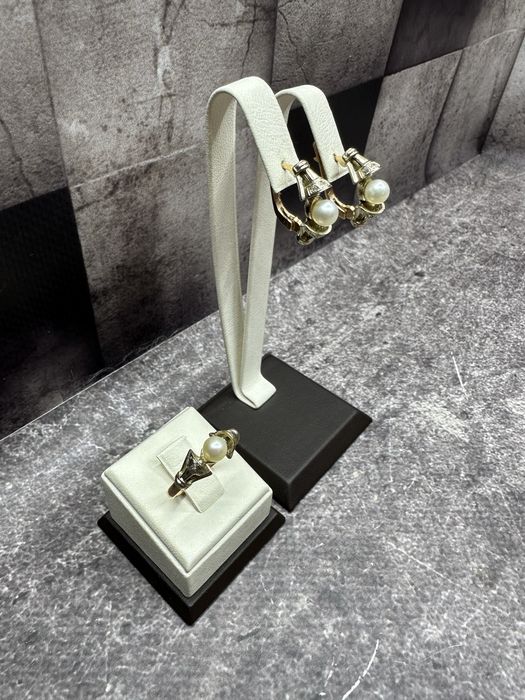 Набір сережки та каблучка золото 583 проба