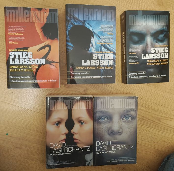 Zestaw 5 książek: Seria Millennium (Stieg Larsson + David Lagercrantz