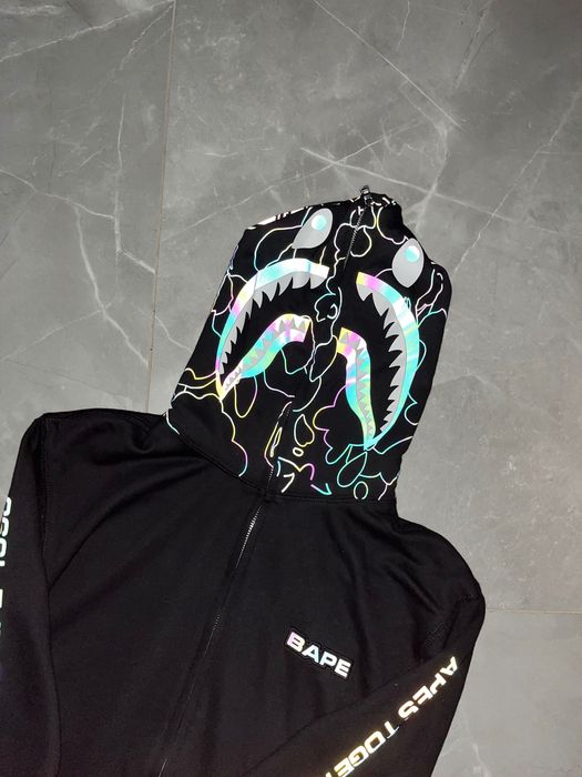 Bluza rozpinana Bape a Bathing Ape Shark reflective zip vintage