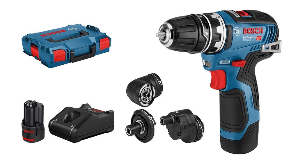 Аккумуляторный шуруповерт Bosch GSR 12V-35 FC, три версии комплектации