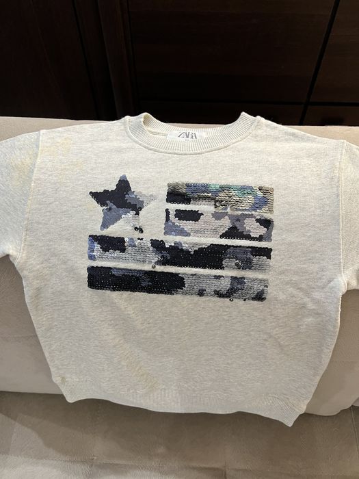 Bluza dla chlopca Zara roz. 122 z cekinami