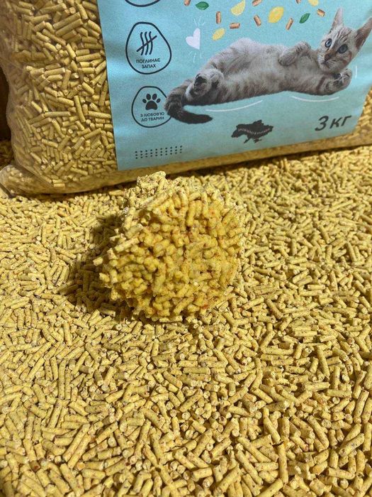 Тофу, комкуючий наповнювач для котів, Tofu з ароматом 15 кг