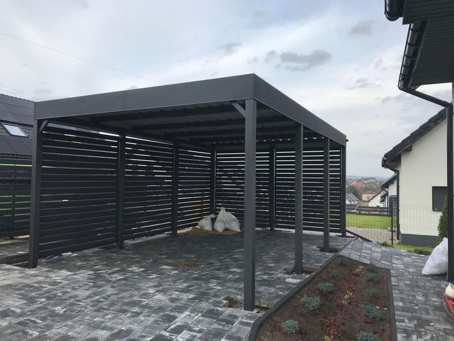 Nowoczesna wiata garażowa, carport, wiata samochodowa