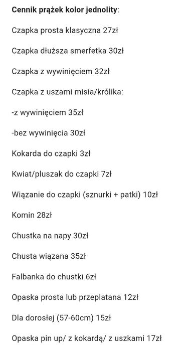 Na wymiar komplet jesienny wiosenny czapka komin chusta prążek bawełna