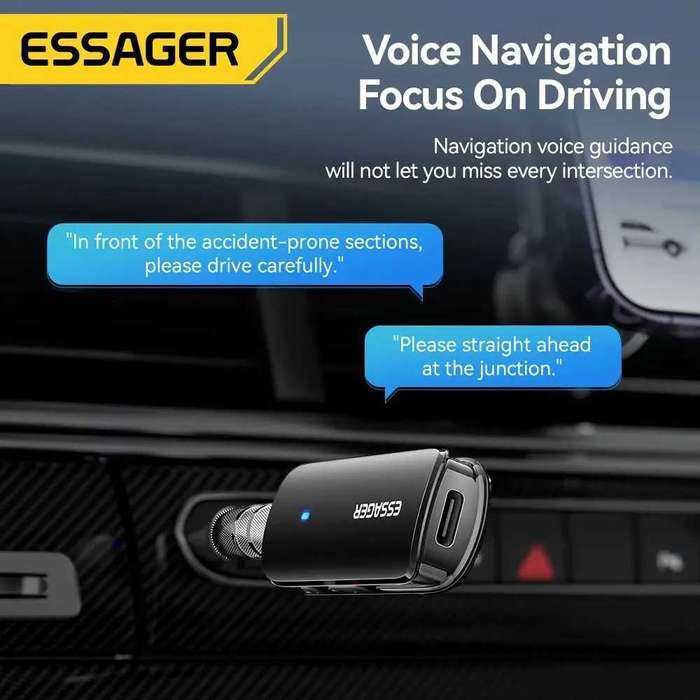 Адаптер для навушників Essager  Bluetooth 5.3 FM передавач модулятор