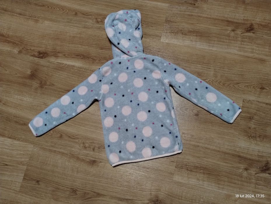Bluza polarowa z kapturem dla dziewczynki 110/116