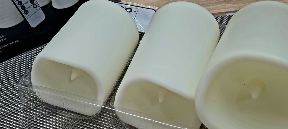 Conjunto de 3 Velas LED de coluna sem chama
