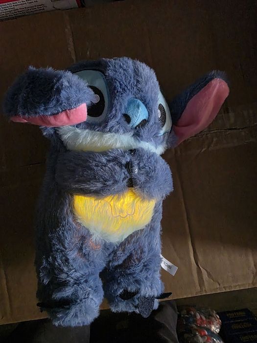 Игрушка спящий и дышащий Веселый Стич  35 см