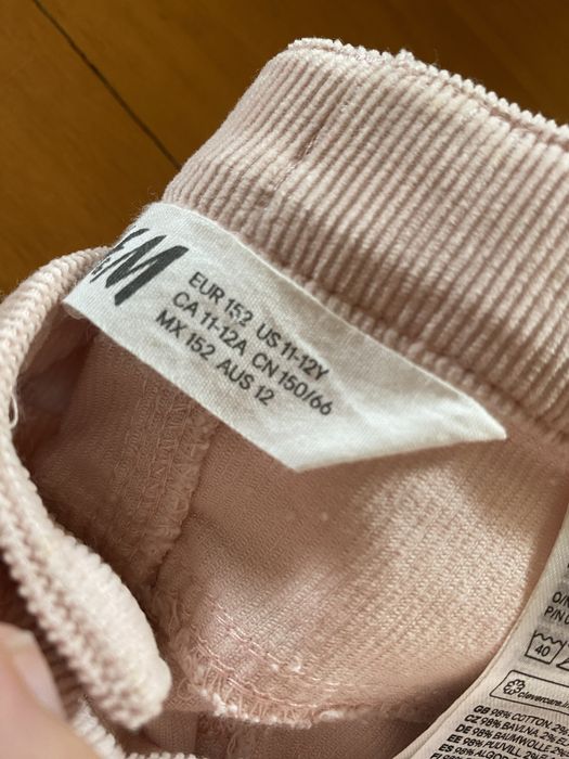 Calças bombazina rosa claro H&M 11/12 anos