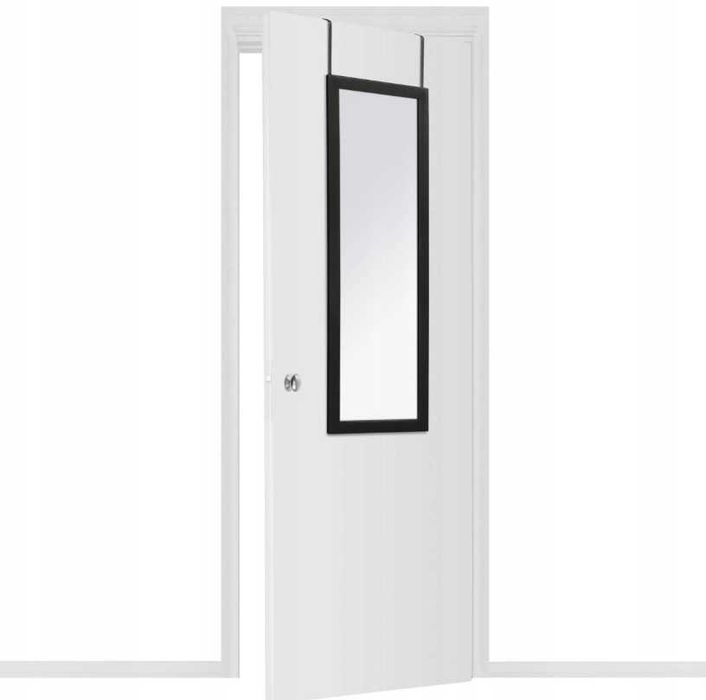 Nowoczesne LUSTRO Wiszące Na Drzwi Szafę Czarna Rama Duże (GRATIS)