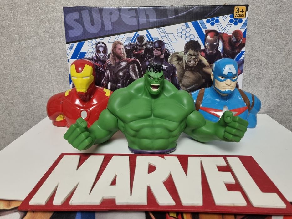 Копілка Marvel Miniso орігінал, Капітан, Айрон мен, Халк.