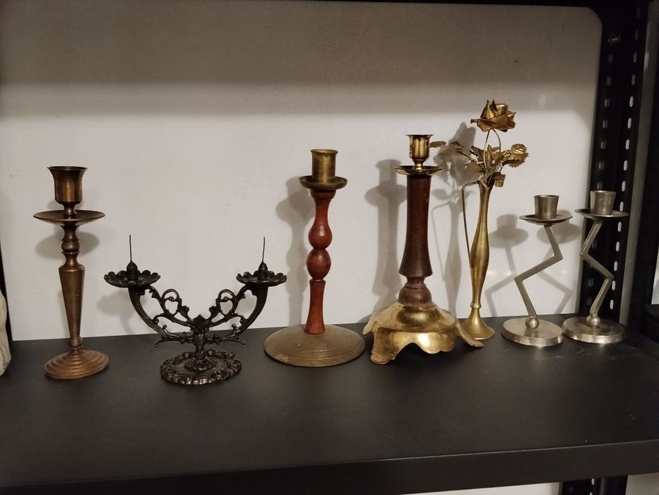 Подсвечники СССР бронза , стекло , алюминий