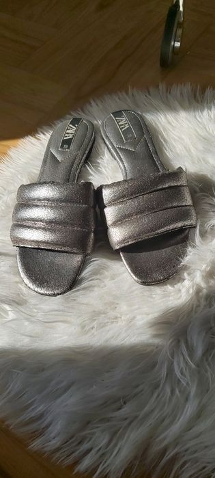 Klapki buty płaskie letnie sandały zara basic