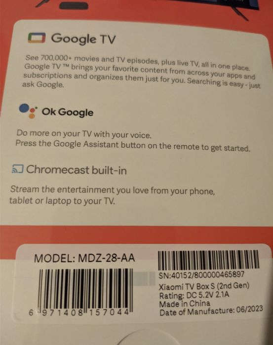 Box Xiaomi box s 2 geração nova Google TV