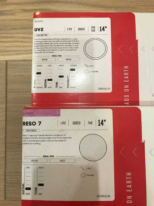 Пластик для барабанів Evans 12", Evans 14"