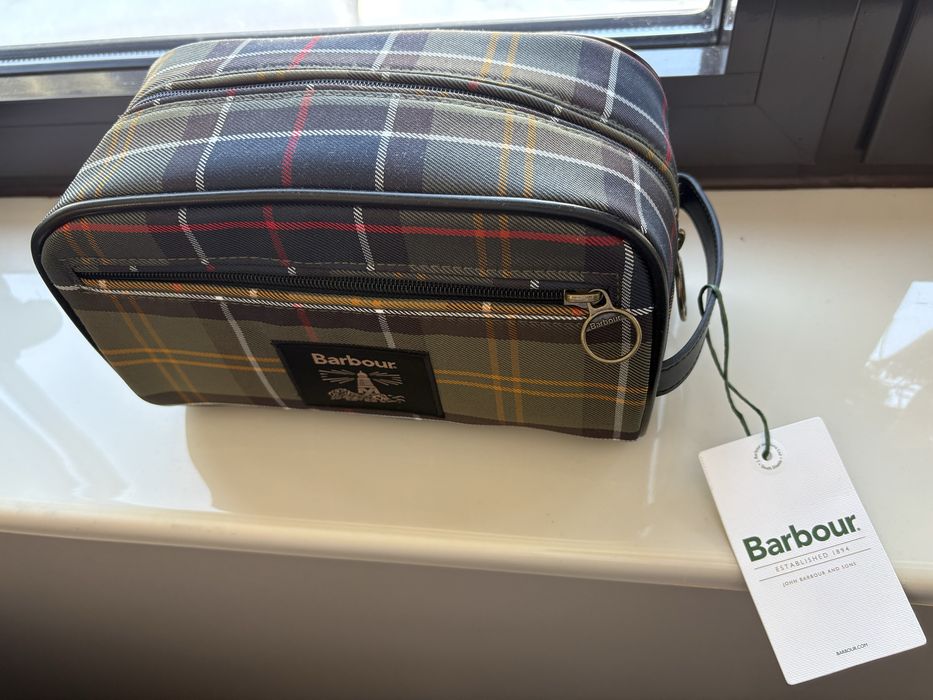 Barbour kosmetyczka zielona tartan