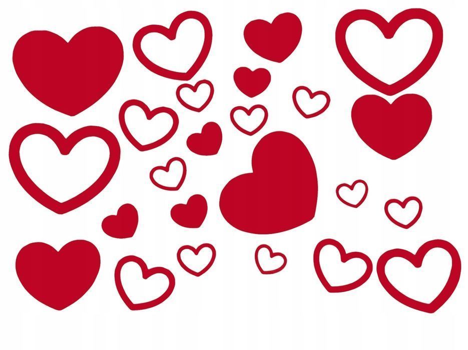 Dekoracja Serca Ozdoby Na Okno Gazetkę serce walentynki Zestaw 140 M