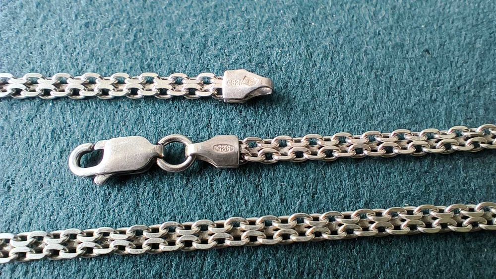 Srebrny łańcuszek - splot Bismark - szerokość 3 mm
