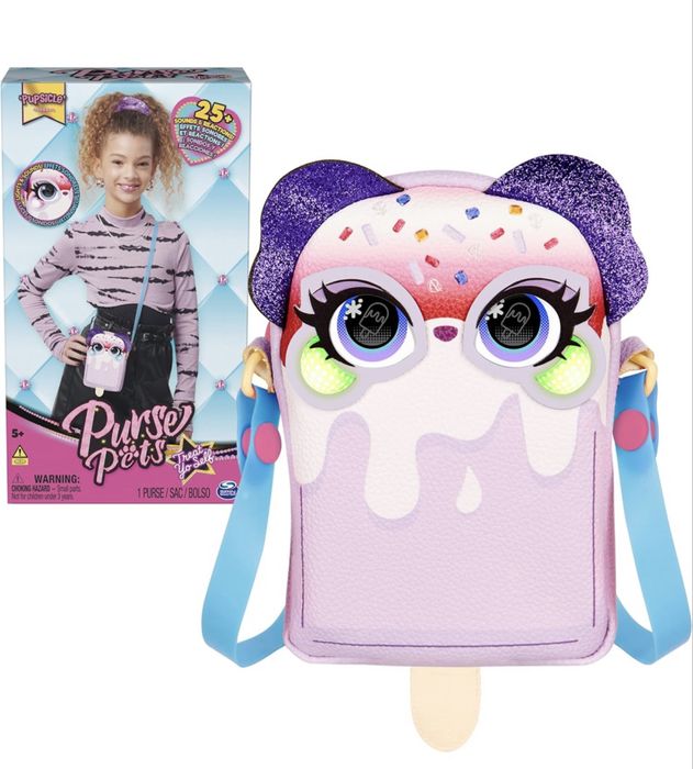 Purse Pets, Treat Yo Self Pupsicle Interactive Pet Toy & Crossbody Bag