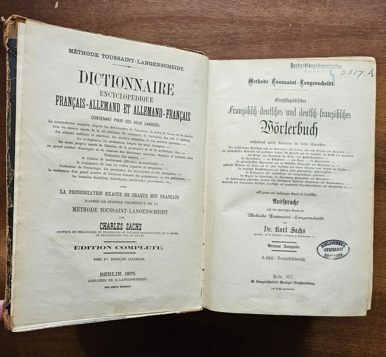 Stary słownik francusko niemiecki 1875